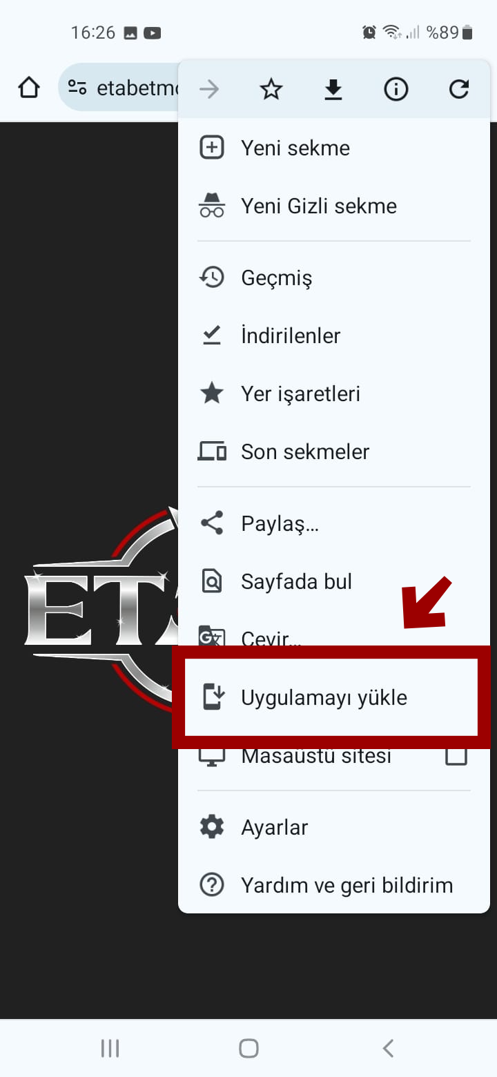 Etabet Android