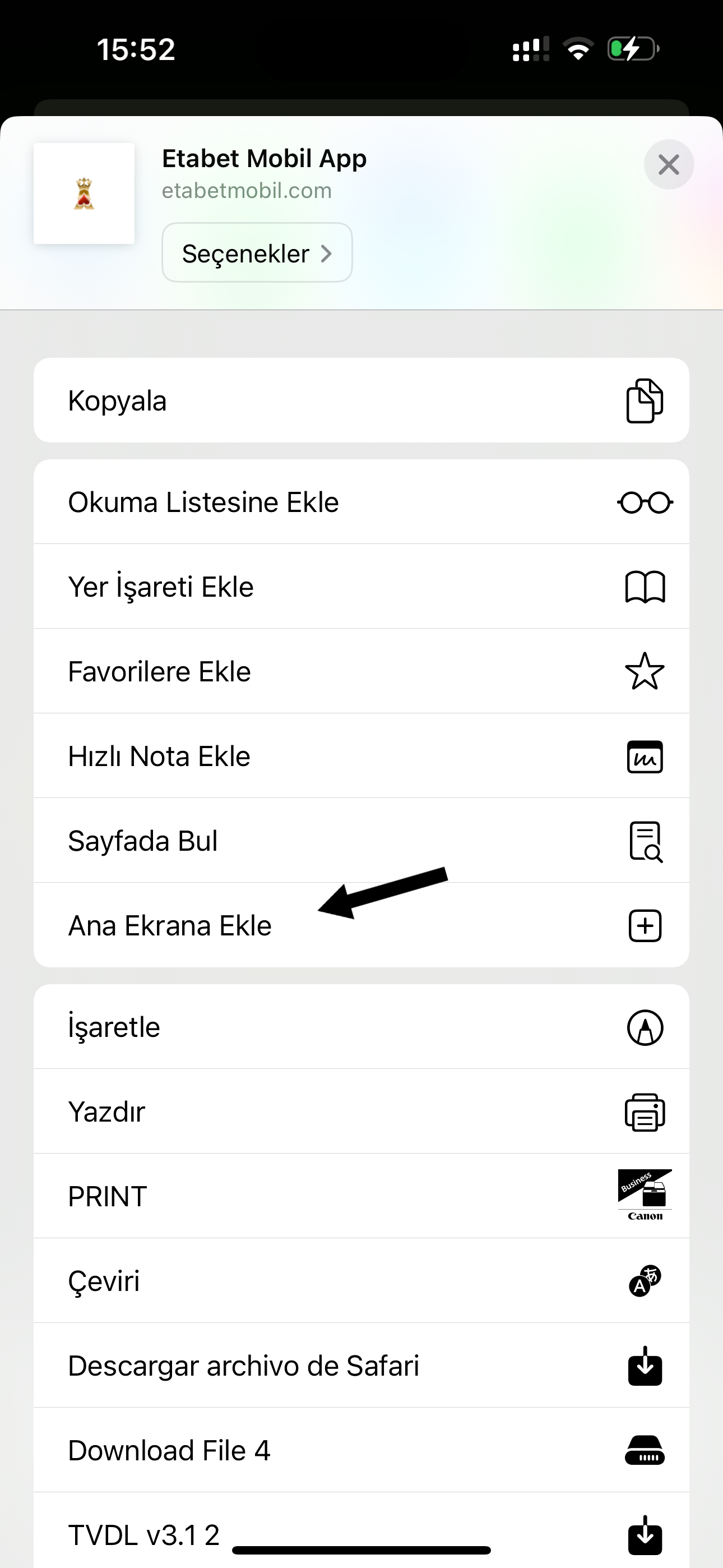 Etabet iOS